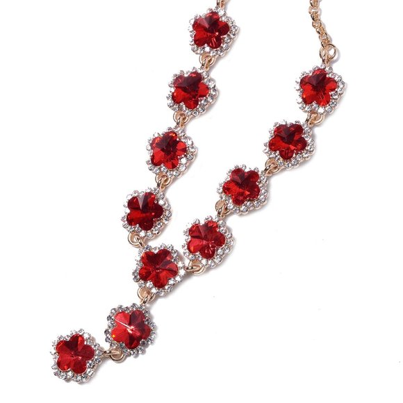 Austrian Crystal Earrings and Necklace (20 in) - Picture 2 of 4